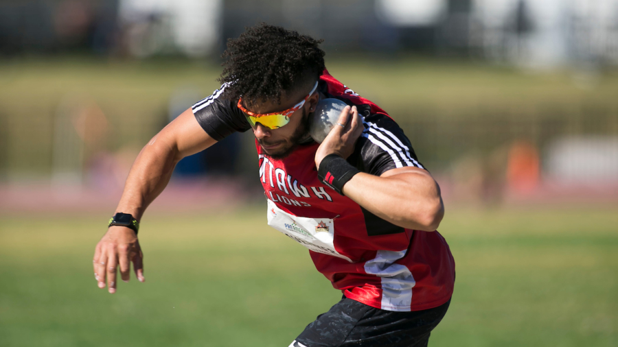 OTTAWA, ON -- 03 July 2018: Telvin Tavernier competing in the decathlon shot put at the 2018 Pan American Combined Events Cup held at the Terry Fox Athletics Facility in Ottawa, Canada. (Photo by Sean Burges / Mundo Sport Images).