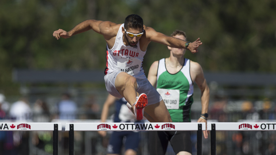 OTTAWA, ON -- 07 July 2018: Saj Al Haddad running in the 400m heats at the 2018 Athletics Canada National Track and Field Championships held at the Terry Fox Athletics Facility in Ottawa, Canada. (Photo by Sean Burges / Mundo Sport Images).