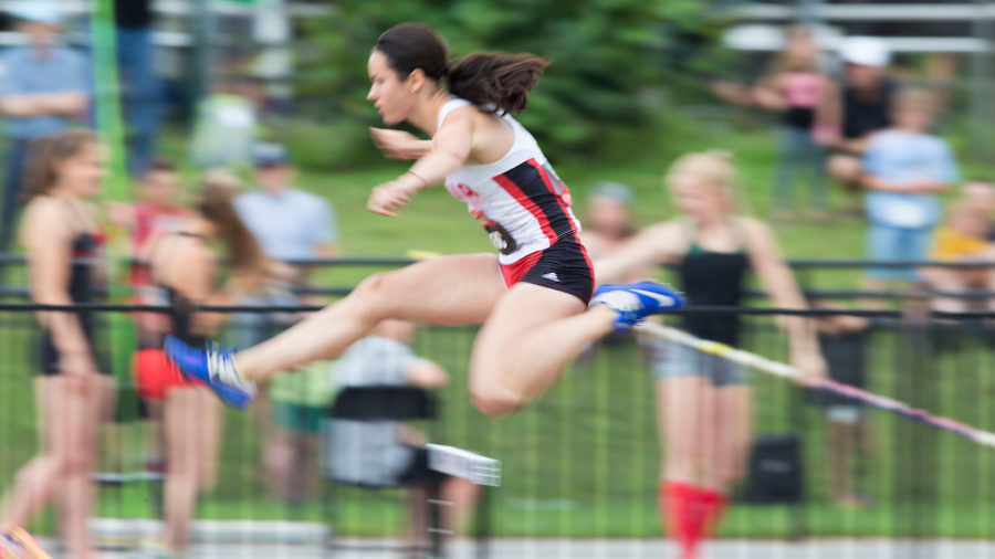 (Ottawa, Canada---08 July 2017) Helena Jovic competing in the 400m hurdle heats at the 2017 Canadian Track and Field Championships. (Photo by Sean W Burges / Mundo Sport Images).