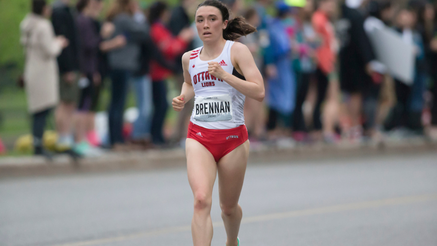 (Ottawa, Canada---25 May 2019) Becca Brennan (CAN) in the 2019 Run Ottawa 10K and Canadian 10K road racing championships. The race, held in Ottawa Canada, is an IAAF Gold Label 10K road race. Photograph copyright 2019 Sean Burges / Mundo Sport Images. For information on reproduction rights contact seanburges@mundosportimages.com.