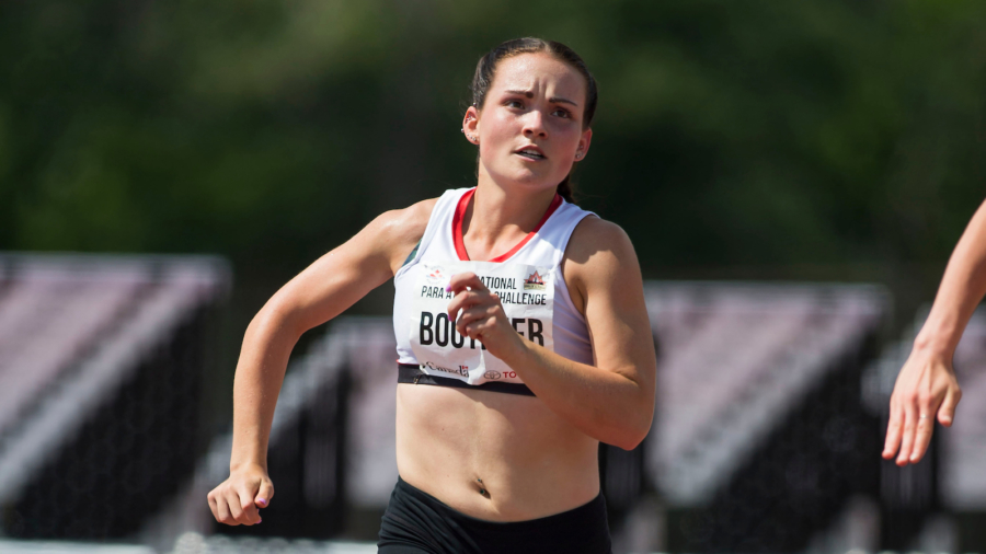 OTTAWA, ON -- 05 July 2018: Shanna Boutilier competing in the women's para ambulatory 200m at the 2018 Athletics Canada National Track and Field Championships held at the Terry Fox Athletics Facility in Ottawa, Canada. (Photo by Sean Burges / Mundo Sport Images).