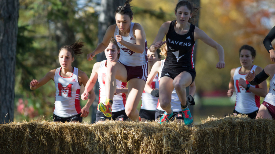 (Ottawa, Canada---13 October 2018) University of Ottawa GeeGees Athletes racing in the 2018 Jim Howe Memorial XC Challenge at Mooney's Bay Park in Ottawa, Canada.
