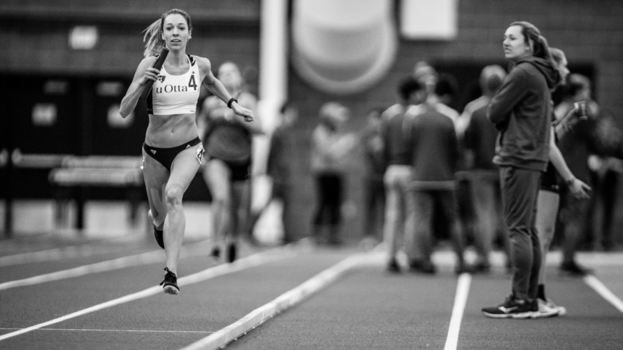 (December 7, 2019 -- Canton, New York) Marie-Eve Dahms competing at the 2019 Saints Holiday Relays in the Newell Field House on the campus of St. Lawrence University.