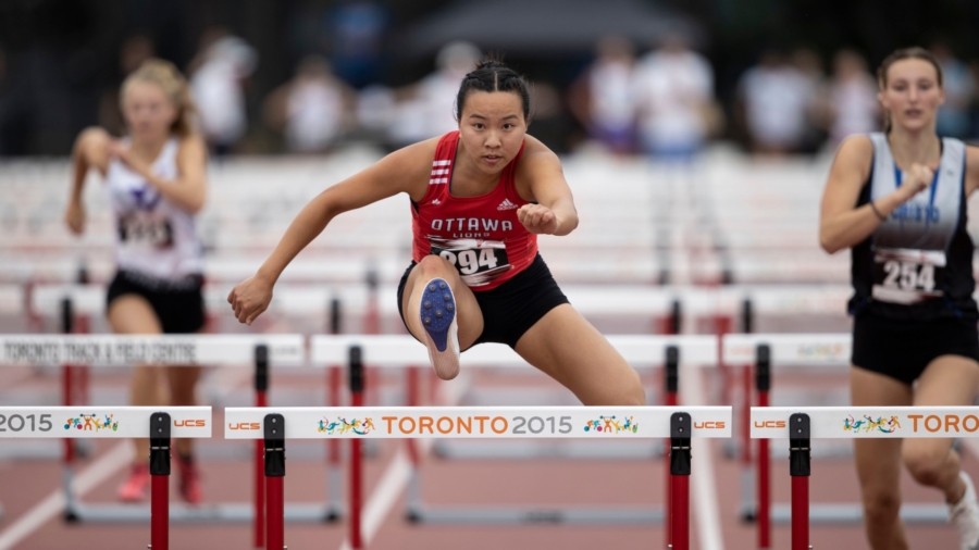 (Tornton, Canada---24 July 2021) Vanessa Lu Langley competing in the 100m hurdle heats at the 2021 Athletics Ontario U20 Championships, held at the Metro Toronto Track and Field Centre. Photograph 2021 Copyright Sean Burges / Mundo Sport Images.
If you post on social media please tag @mundosportimages on Instagram or tag Mundo Sport Images on Facebook.