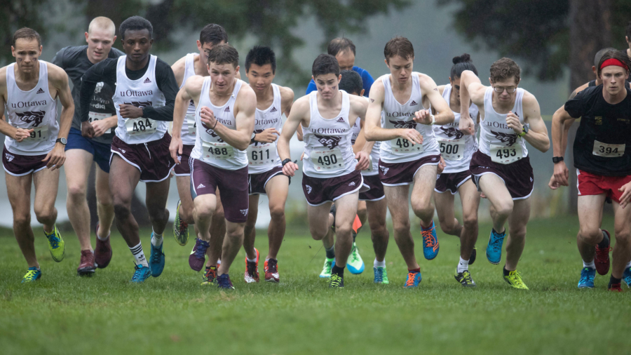 If you post on social media please tag @mundosportimages on Instagram or tag Mundo Sport Images on Facebook.
(Ottawa, Canada---02 October 2021) L-R, Andre Alie-Lamarche (Ottawa Gee-Gees), Colby Frost (Ottawa Gee-Gees), Nikita Neyshtadt (Ottawa Gee-Gees), Adrian Fournier (Ottawa Gee-Gees), and Gavin Westbrook (Ottawa Gee-Gees) competing in the University Men’s / Open Men’s race at the 2021 Capital Cross Country Challenge held at Mooney’s Bay in Ottawa. Photograph 2021 Copyright Sean Burges / Mundo Sport Images