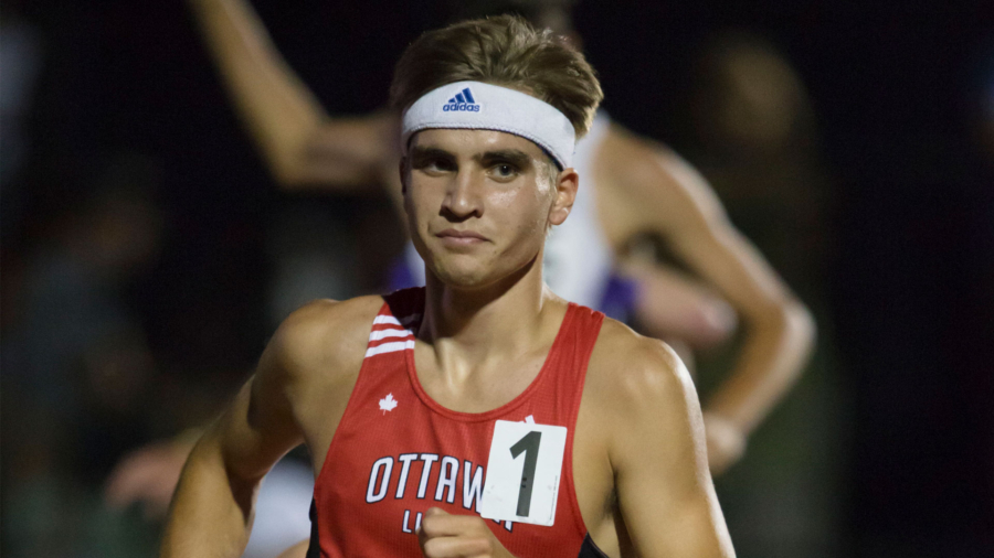 (Montreal, Canada---27 July 2019) William Cox running to bronze in the U20 3000m steeplechase at 2019 Canadian Track and Field Championships at the Claude Robillard Sports Centre in Montreal. 2019 Copyright Sean Burges / Mundo Sport Images.