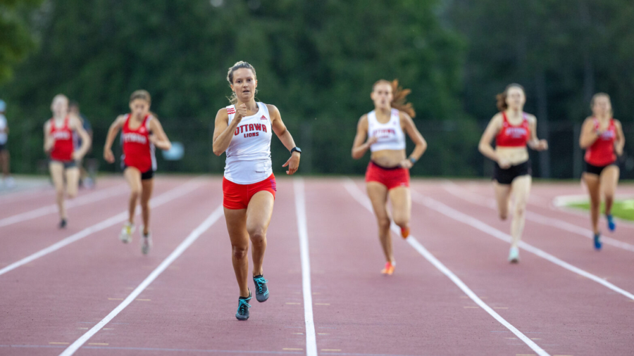 OTTAWA - July 14, 2021: Kimberley Howitt competing at Ottawa Summer Twilight #11 at the Terry Fox Athletic Facility.