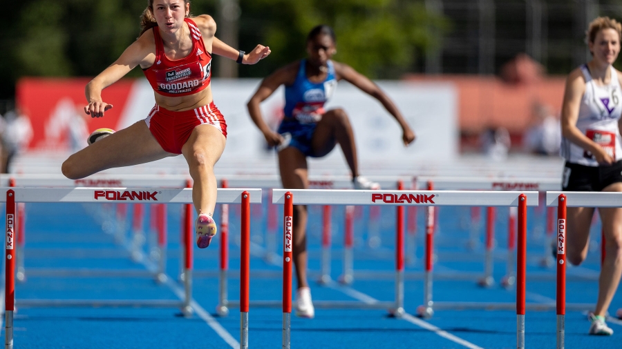 (Langley, British Columbia ---23 June 2022) Audrey Goddard competing on day two of the Canadian Track and Field Championships at McLeod Athletic Park.
Photograph 2022 Copyright Miles Ryan Rowat / Mundo Sport Images ******* EDITORIAL USE ONLY *******
******* EDITORIAL USE ONLY *******
******* EDITORIAL USE ONLY *******