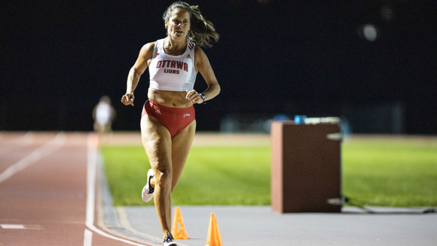OTTAWA - August 19, 2020: Liz Maguire at the fifth Ottawa Summer Twilight Series meet of 2020, held under COVID-19 protocols at the Terry Fox Athletic Facility.