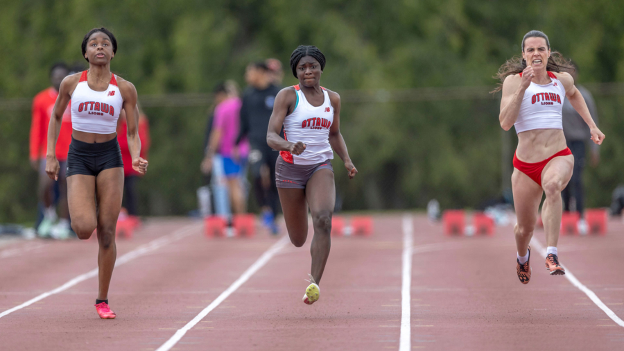 (Ottawa, Canada---11 May 2024) L-R, Bianca Borgella, Jorai Oppong-Nketiah, Victoria McIntyre in the 100m final at the Ottawa Spring Kick Start track and field meet. Photograph Copyright 2024 Sean Burges / Mundo Sport Images.
If posting to social media please tag @mundosportimages