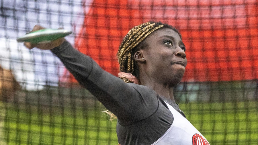 (Montreal, Canada---29 June 2024) Jessica Gyamfi competing in the 2024 Bell Trials Canadian Track and Field Championships and Olympic Trials. Photograph Copyright 2024 Miles Ryan / Mundo Sport Images.
If posting to social media please tag @mundosportimages