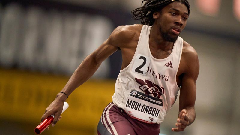 uOttawa athlete running at USports Championship
