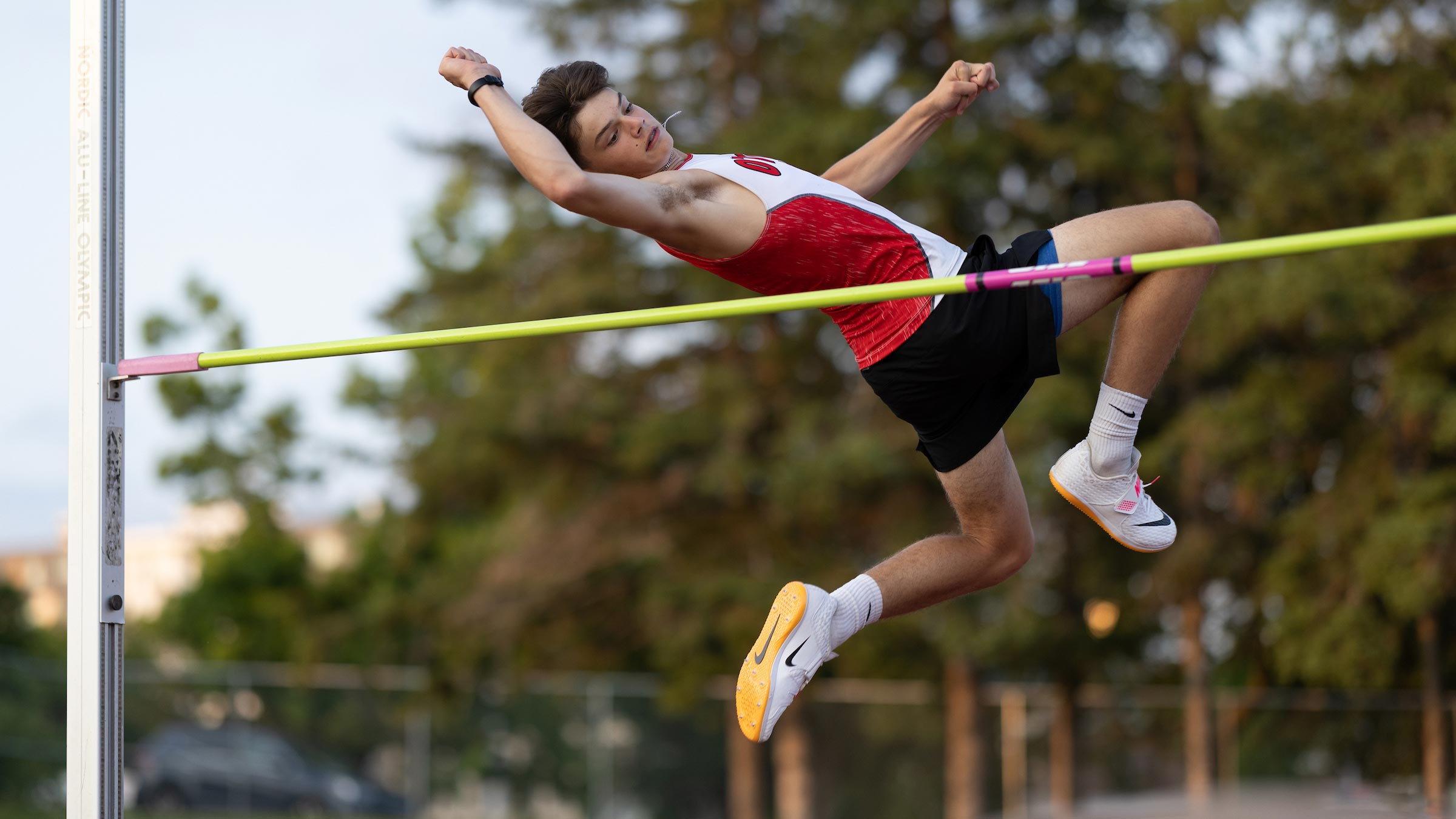Foundation athlete competing in high jump