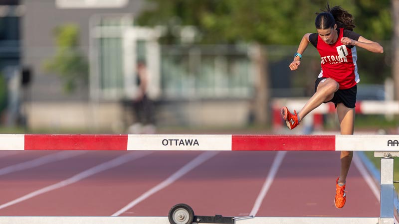 Aspire athlete running over steeplechase