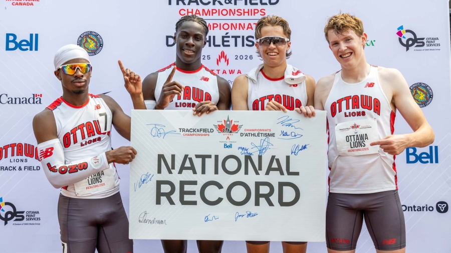 (Ottawa, Canada---03 August 2025) /Ayoub Shangai, Ange-Mathis Kramo, Zachary Jeggo, and William Sanders/ competes on Day 5 of the Canadian Track and Field Championships presented by Bell at the Terry Fox Athletic Facility.
Copyright 2025 Miles Ryan / Mundo Sport Images.
If posting to social media please tag @mundosportimages