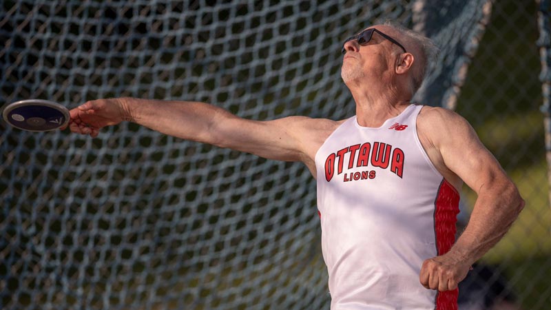 Masters athlete running 